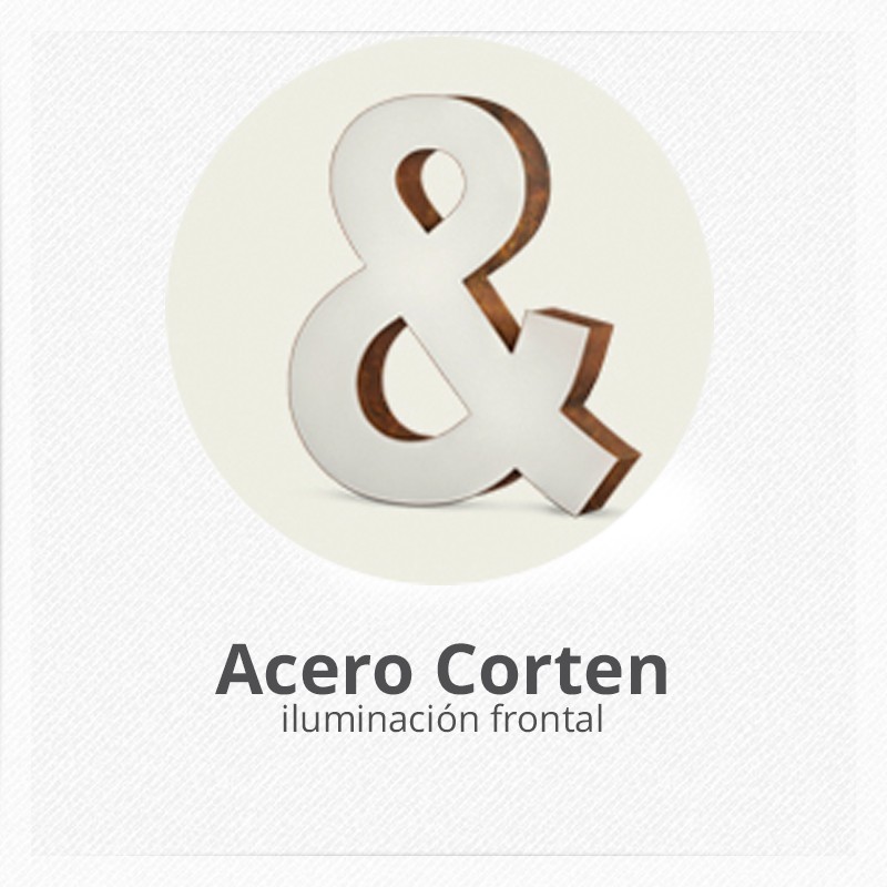 letras-corporeas-acero-corten-iluminacion-frontal
